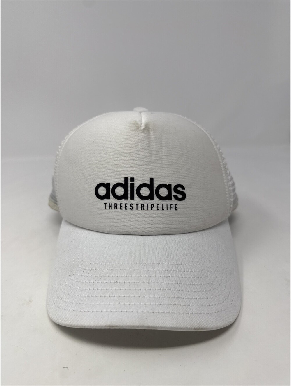 Adidas Trucker Cap Hat In White With SnapBack